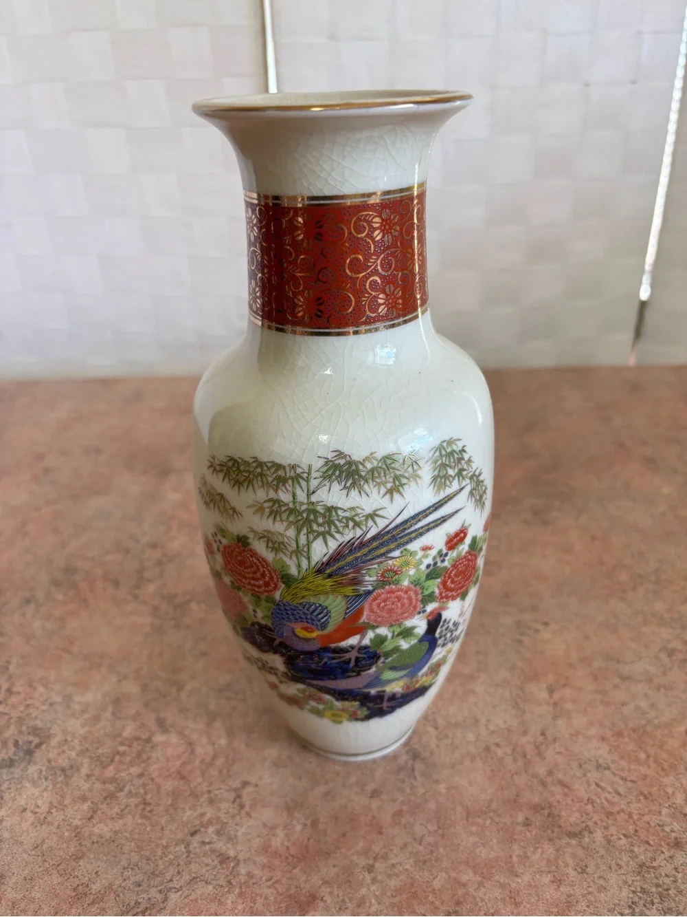 Vintage Japanese Satsuma porcelain vase